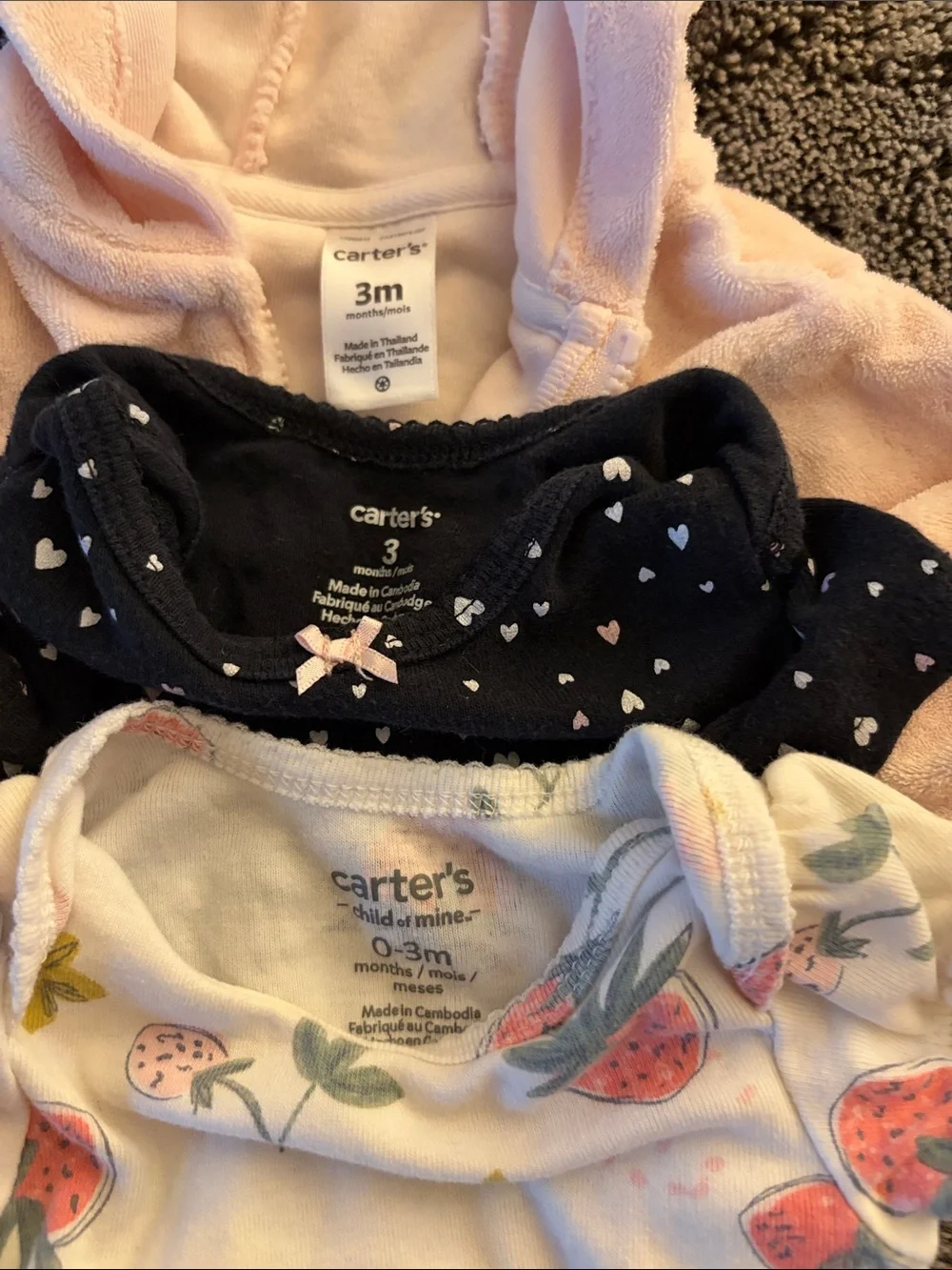 Carter's Girls size 3 Months Mixed lot 9 pieces